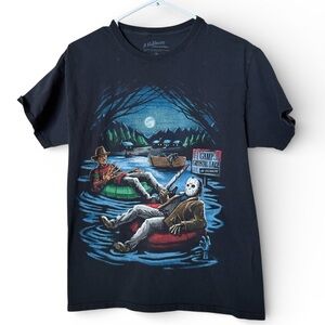 Nightmare on Elm Street Friday the 13th Graphic T-shirt Mashup size medium